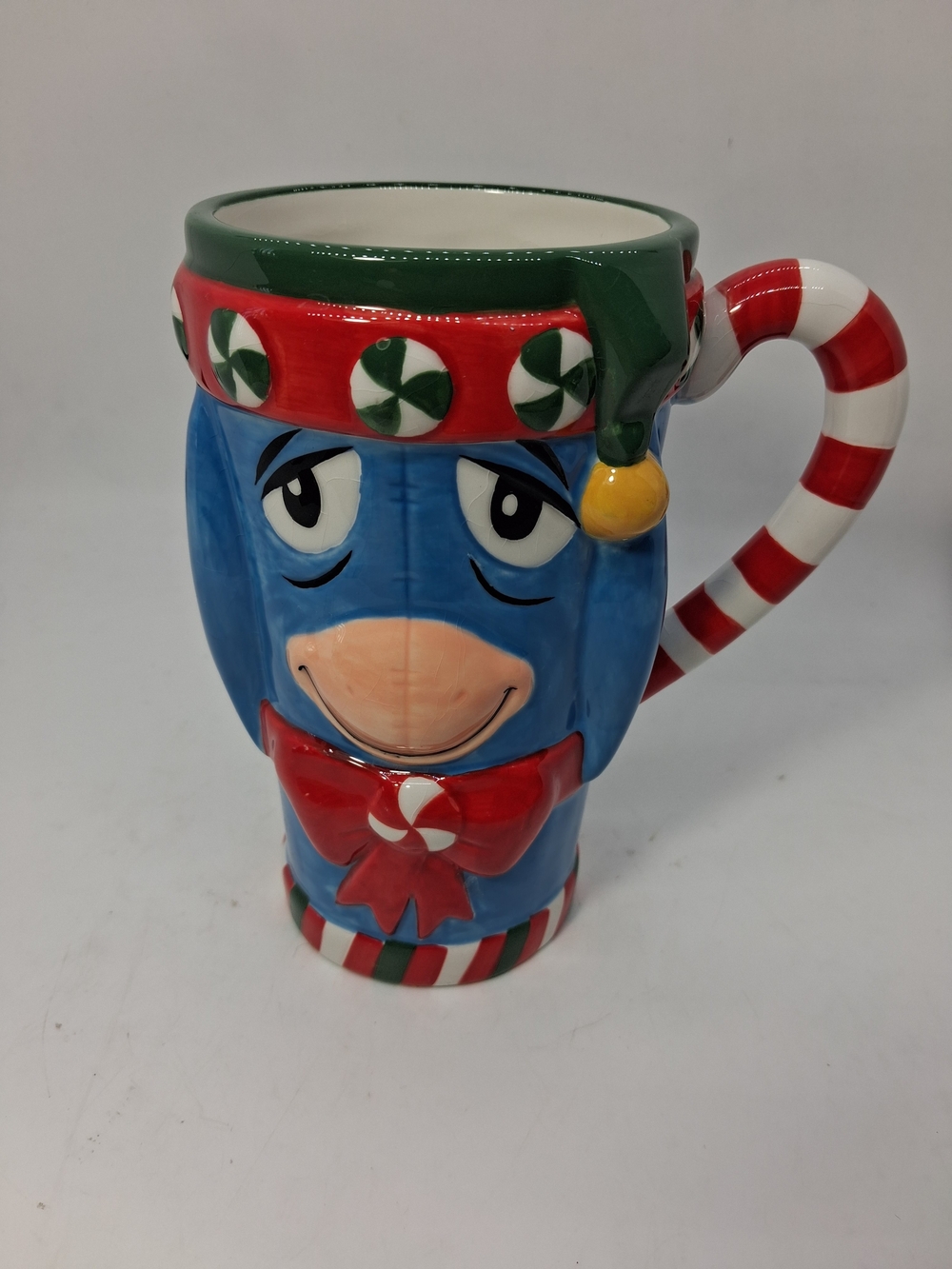 Retired Disney Store 3D Eeyore Christmas Coffee Mug
